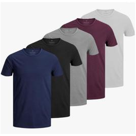 Kit 5 Camisetas Masculinas Slim Gola Algodão Premium Coloridas by ZAROC