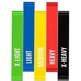Kit Com 5 Faixas Elástica Super Mini Band Extensor Elástico Para Treino