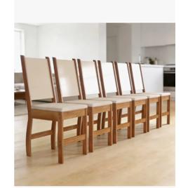 Kit 6 Cadeiras Estofadas Reforçadas Para Mesa Sala De Jantar - Blue Moby