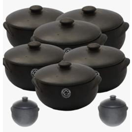 Kit 6 Panelas De Barro Tam.0 E 1 + Pimenteira Para Refeiçoes