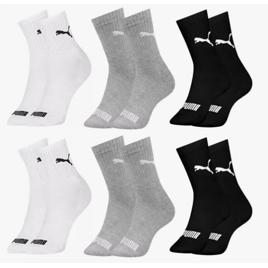 Kit 6 Pares Meias Puma Cano Médio Masculino Algodão