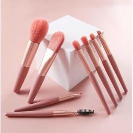 Kit 8 Mini Pinceis Para Maquiagem + Estojo Transparente Para Viagem