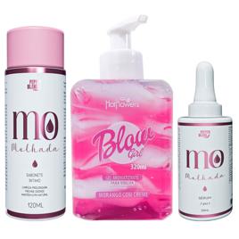 Kit Banho Premium Sérum 7 em 1 Clareador Sabonete Íntimo e Corporal Copaíba e Hidratante Blow Girl 320ml