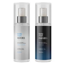 KIT BODY SPLASH MASCULINO BARBARIUS E MIDTOWN 200ML - PRIMACIAL PERFUME FRESCO AMADEIRADO