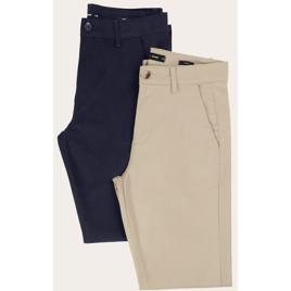 Kit calça sarja masculina 2 peças slim chino multicor | Pool Jeans