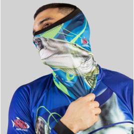 Kit Camisa De Pesca + Bandana Dryfit Proteção Uv50+ C/ Peixes