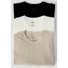 Kit camiseta masculina 3 peças canelada manga curta | Pool