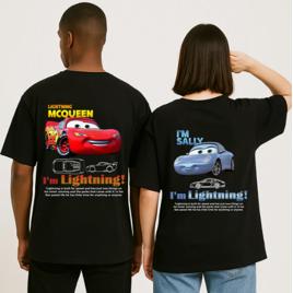 Kit Camiseta Namorado Casal Relâmpago Mcqueen Sally Carros