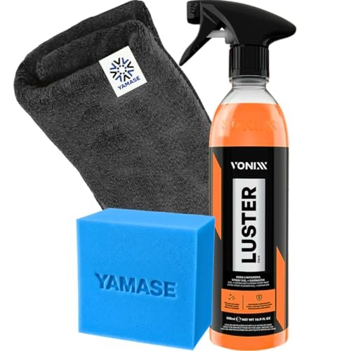 Kit Cera Limpadora Automotiva Spray Luster Vonixx 500ml com Aplicador e Pano Microfibra | Remove Marca de Sujeira e Contaminações Leves e Realça o Brilho