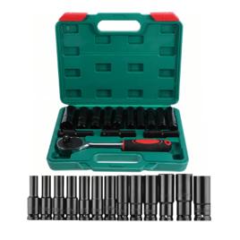Kit Chave Catraca Soquete 14 Peças Ferramentas Com Maleta