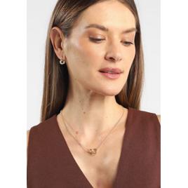Kit colar e brinco feminino elos - Dourado