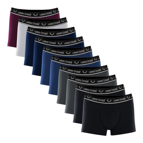 Kit Com 10 Cuecas Boxer Algodão Adulto Usee Brasil