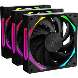 Kit com 3 Fans Kalkan Halo ARGB Preto 120 mm 2200 RPM