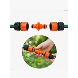 Kit Conector Duplo Emenda Unir + 2 Engate Rápido Para Mangueira