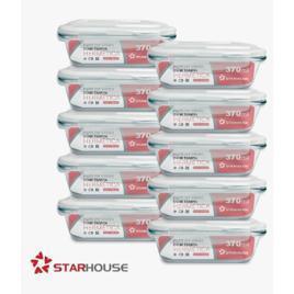 Kit 10 Potes Vidro 370ml Hermético Marmita Forno Refratário Star House