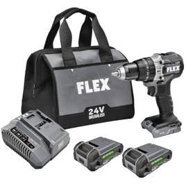 Furadeira De Martelo Sem Fio 24 V Sem Escova, Torque De 1/2 Pol., 750 Pol.-Lbs, 2 Vel, Com (2) Baterias De Lítio De 2,5 Ah E Carregador Rápido De 160 W, Flex