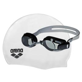 Kit De Natação Arena Pool Set Adulto Com Óculos E Touca
