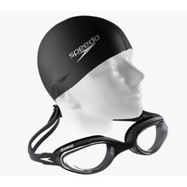 Kit de Natação Speedo Óculos Hydrovision Adulto Uv + Touca