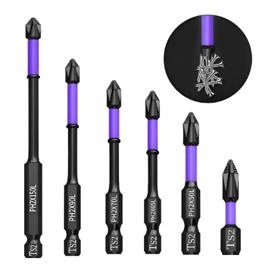 Kit de ponteira para parafusadeira Kit 6 Pontas Bits Super Magnética Ponteira Ph2 Parafusadeira