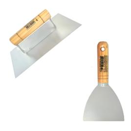 Kit Desempenadeira 12x25,5cm E Espátula 10cm De Aço