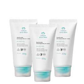 Kit Desodorante Natura Creme Erva Doce 80g - 3 Unidades
