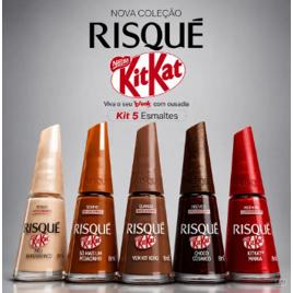 Kit Esmaltes Risqué & Kitkat 5 Cores Lançamento Original