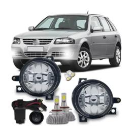 Kit Farol De Milha Neblina Gol Saveiro Parati G4 + Led H3 6000k