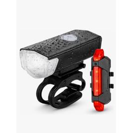 Kit Farol E Lanterna Led Bicicleta Bike Recarregável Usb