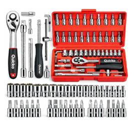 Kit Ferramentas 46 Peças Com Soquetes e Chaves Para Carro e Casa