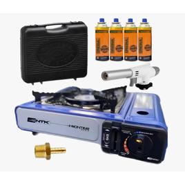 Kit Fogareiro Fogão Portátil Camping Pesca C/ Acessórios