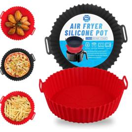 KIT Forma De Silicone Para Air Fryer Forno Microondas Fritadeira Assadeira – Reutilizável Antiaderente Flexível