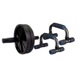 Kit Ginastica Rolinho De Abdominal + Suporte Pra Flexão BRN FITNESS, Treino Musculação Abdomen Lombar Peito Braço