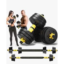 Kit Haltere 3 Em 1 Peso Musculação Até 20kg Ajustável
