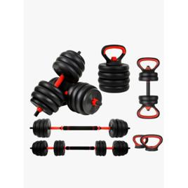 Kit Halteres 6 Em 1 Peso Musculação Até 40kg Ajustável