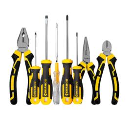 Kit Jogo Alicate + Conjunto Chave Fenda E Testador Voltagem
