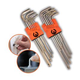 Kit Jogo Chaves Allen + Torx 18pç Longa Cromo Vanádio Tork