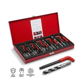 Kit Jogo Helicoil Profissional para Reparo de Rosca Postiça M5 a M12 com 131 Peças