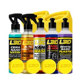 Kit Lavagem Automotiva Cera Shampoo Apc Pretinho Revitalizador