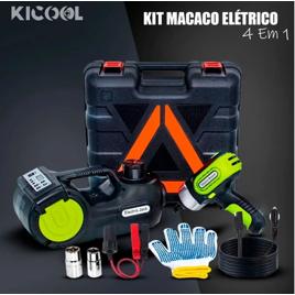 Kit Macaco Elétrico 4 Em 1 Compressor E Chave De Impacto
