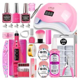 Kit Alongamento de Unhas Gel Cabine Lixadeira Completo