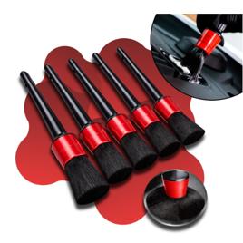 Kit Premium Com 5 Pincéis Para Lavagem Detalhada Automotiva