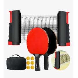 Kit Raquete Ping Pong Profissional + Rede - Tênis De Mesa Vermelho Fl