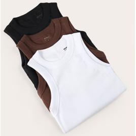 Kit regata feminina 3 peças canelada - multicor