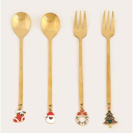 Kit talheres de sobremesa Natal 4 peças