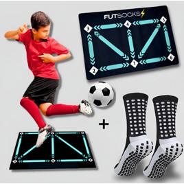 Kit Tapete Treino De Futebol + 1 Par Meia Antiderrapante