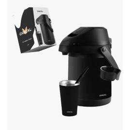 Kit Terere Chacal Bomba Cuia Garrafa 2,5l Preta Cor Preto