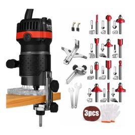 Kit Tupia Manual Laminadora 800w, 30000r/m + 15peças Cortador