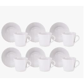 Kit Xícara E Pires De Café Grid 12 Peças 70ml Tramontina 96950210