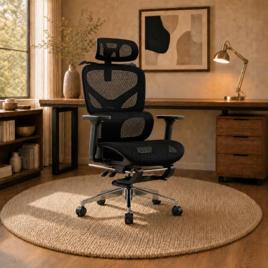 Laruno Cadeira Home Office de Escritório Ergonômica Soberano Preta 200kg