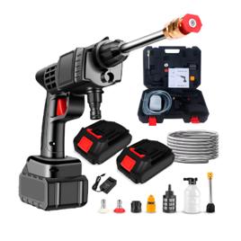 Lavadora Lava Jato Portátil Pressão 2 Baterias + Maleta Preta 127/220v 50 Hz X 60 Hz